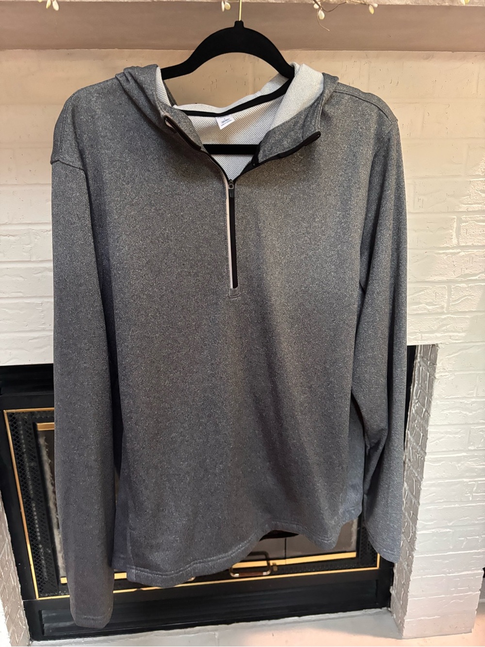 Old Navy Men's Charcoal Gray Zip-Neck Hoodie
